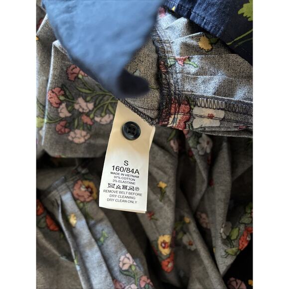 Kate Spade Belted Navy Bouquet Toss Pleated Lake Dress With Pockets Small - Picture 6 of 11